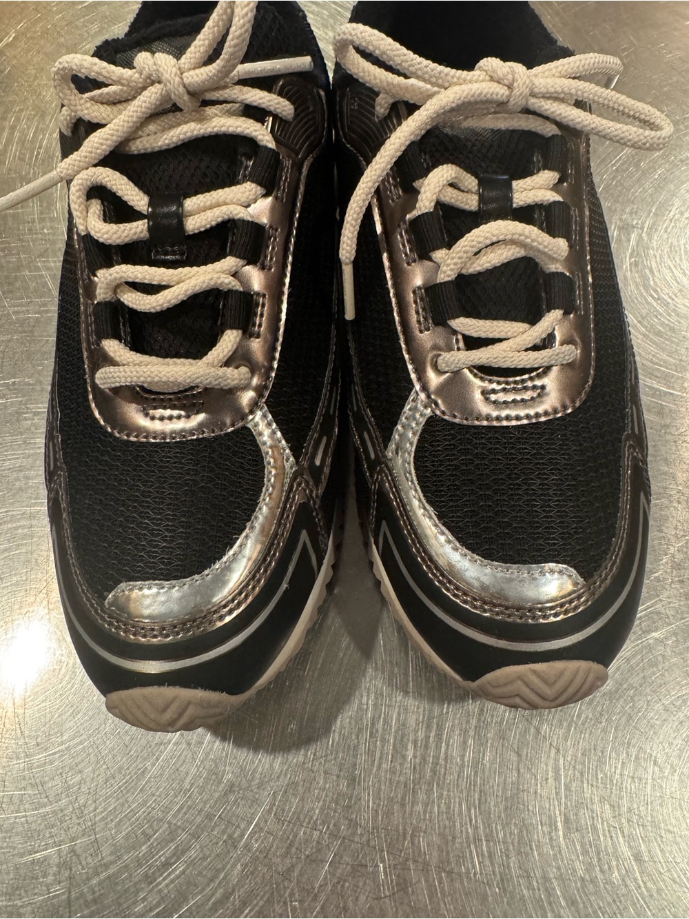 Michael Kors Black Sneakers with Silver Accents - Picture 4 of 9
